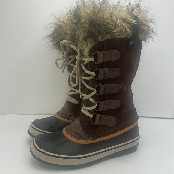 Sorel Womens Joan Of Arctic Waterproof Duck Boots Size 6.5 Faux Fur Suede Winter - Picture 1 of 7